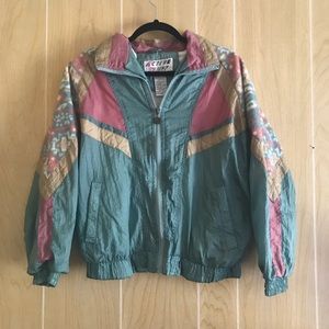 Vtg Active Stuff Petite Medium Windbreaker Jacket